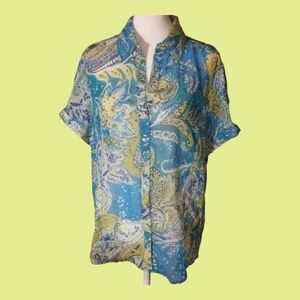 Joanna sheer button down xlarge